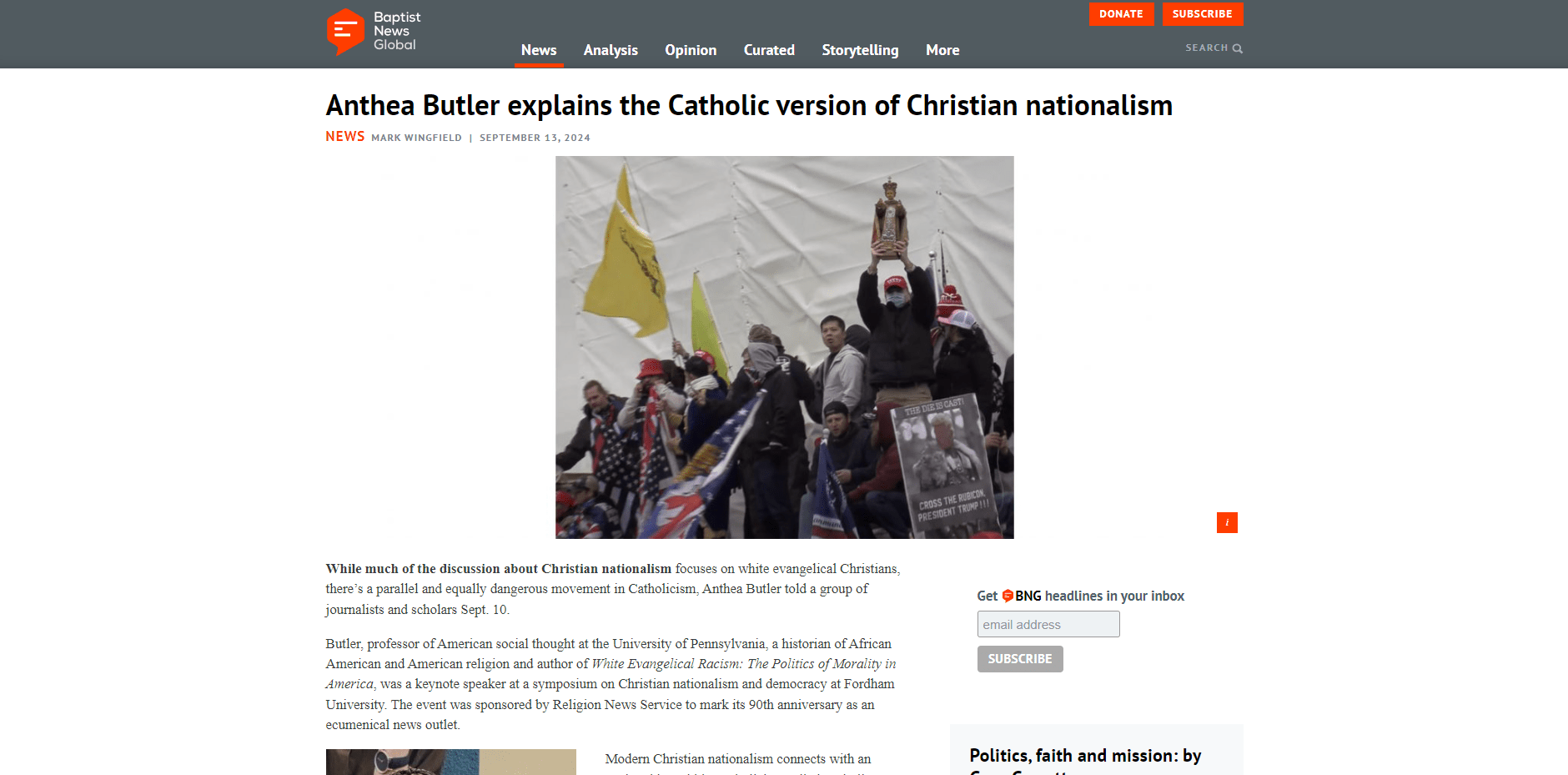 Anthea Butler explains the Catholic version of Christian nationalism