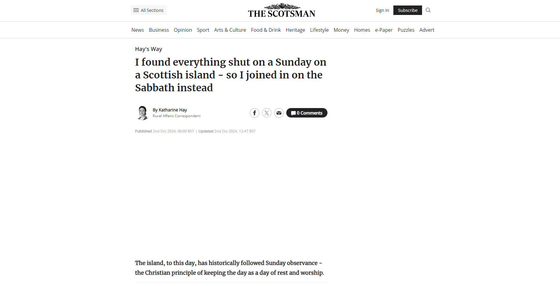 I found everything shut on a Sunday on a Scottish island - so I joined in on the Sabbath instead