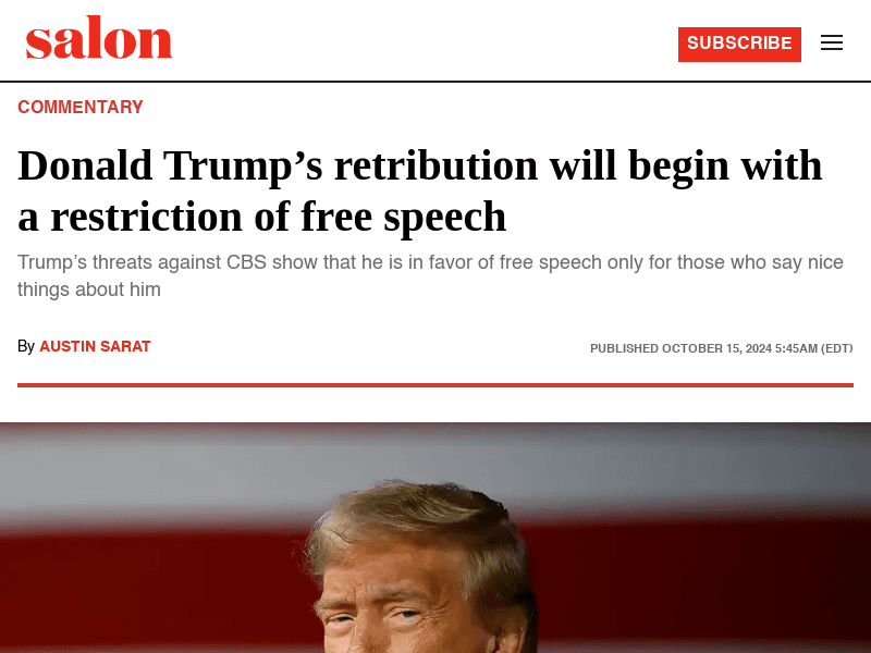 Donald Trump's retribution will begin with a restriction of free speech