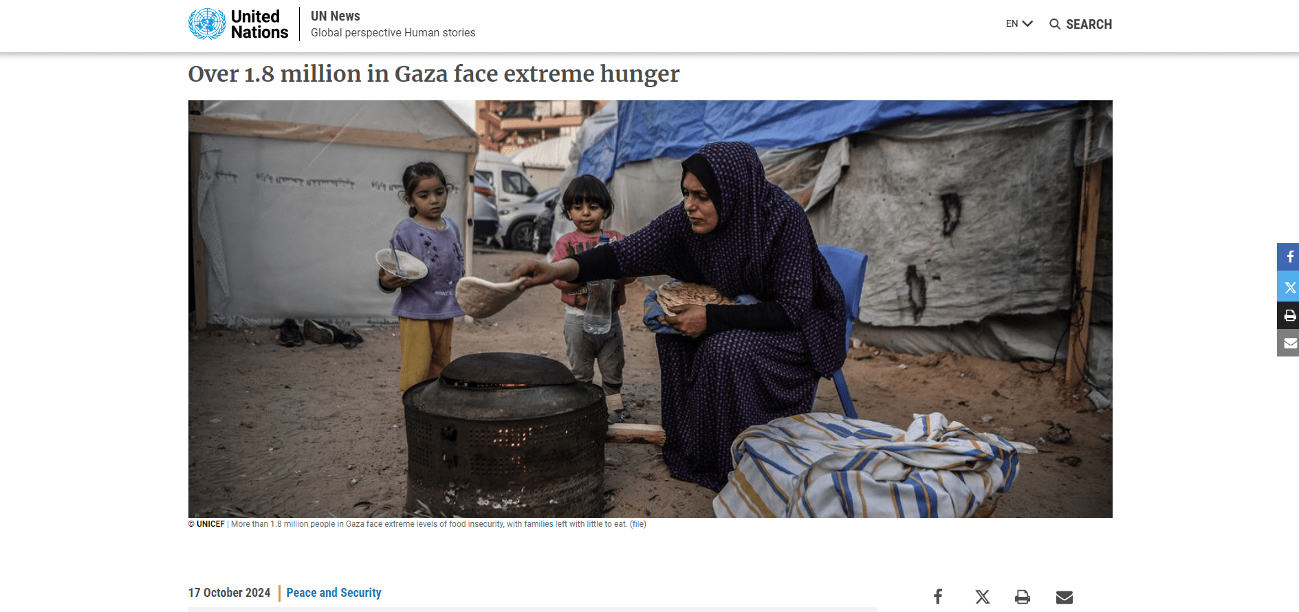 Over 1.8 million in Gaza face extreme hunger