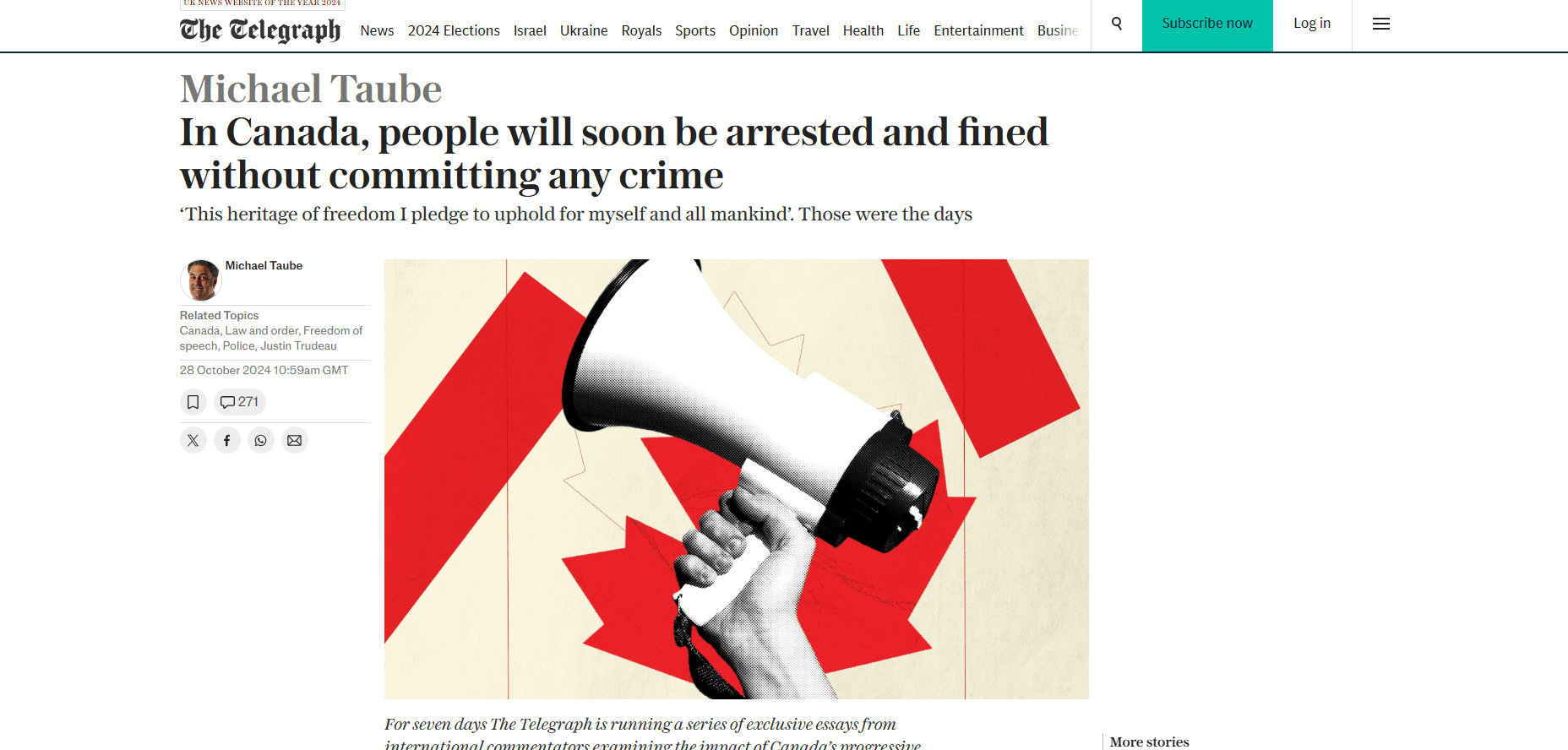 In Canada, people will soon be arrested and fined without committing any crime