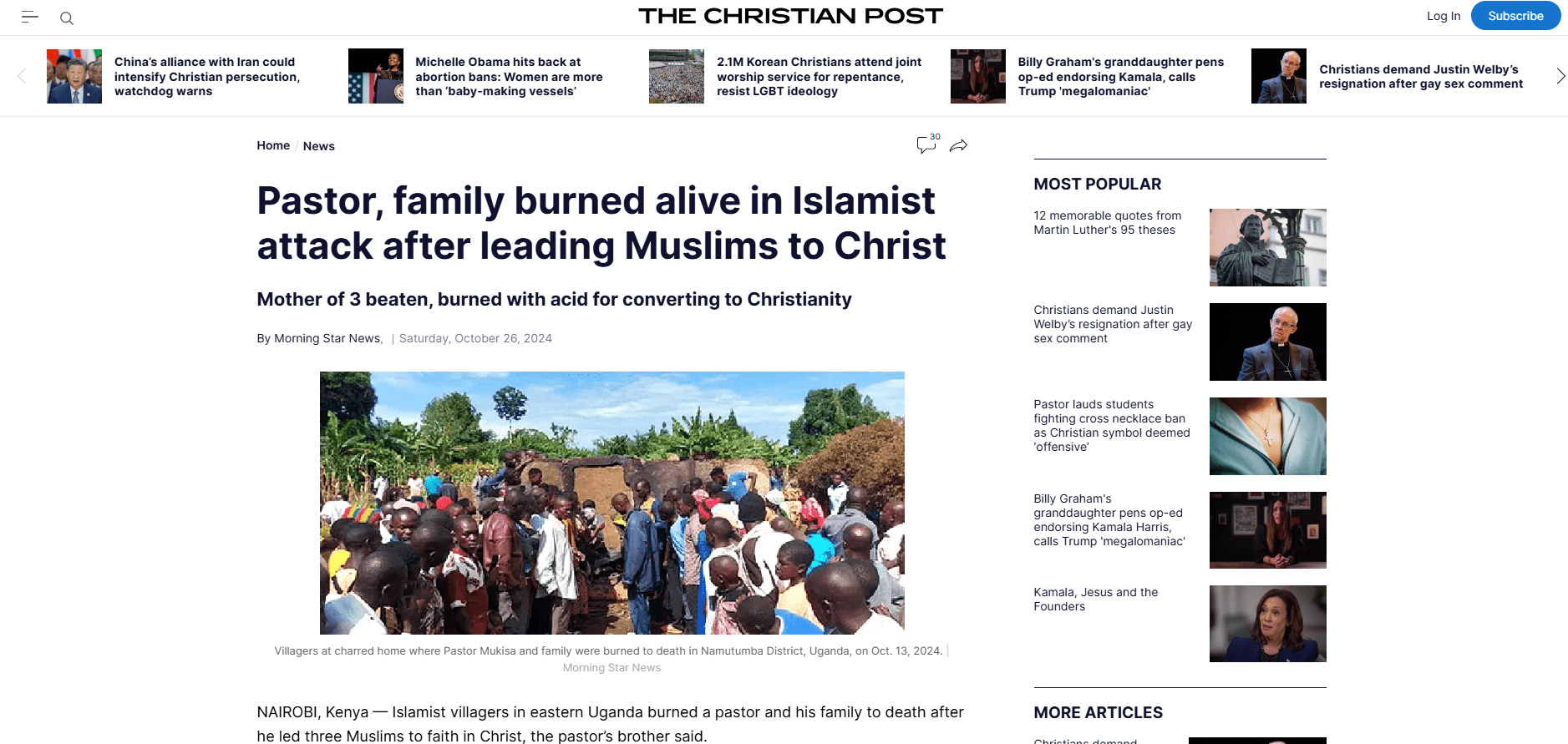 Pastor, family burned alive in Islamist attack after leading Muslims to Christ