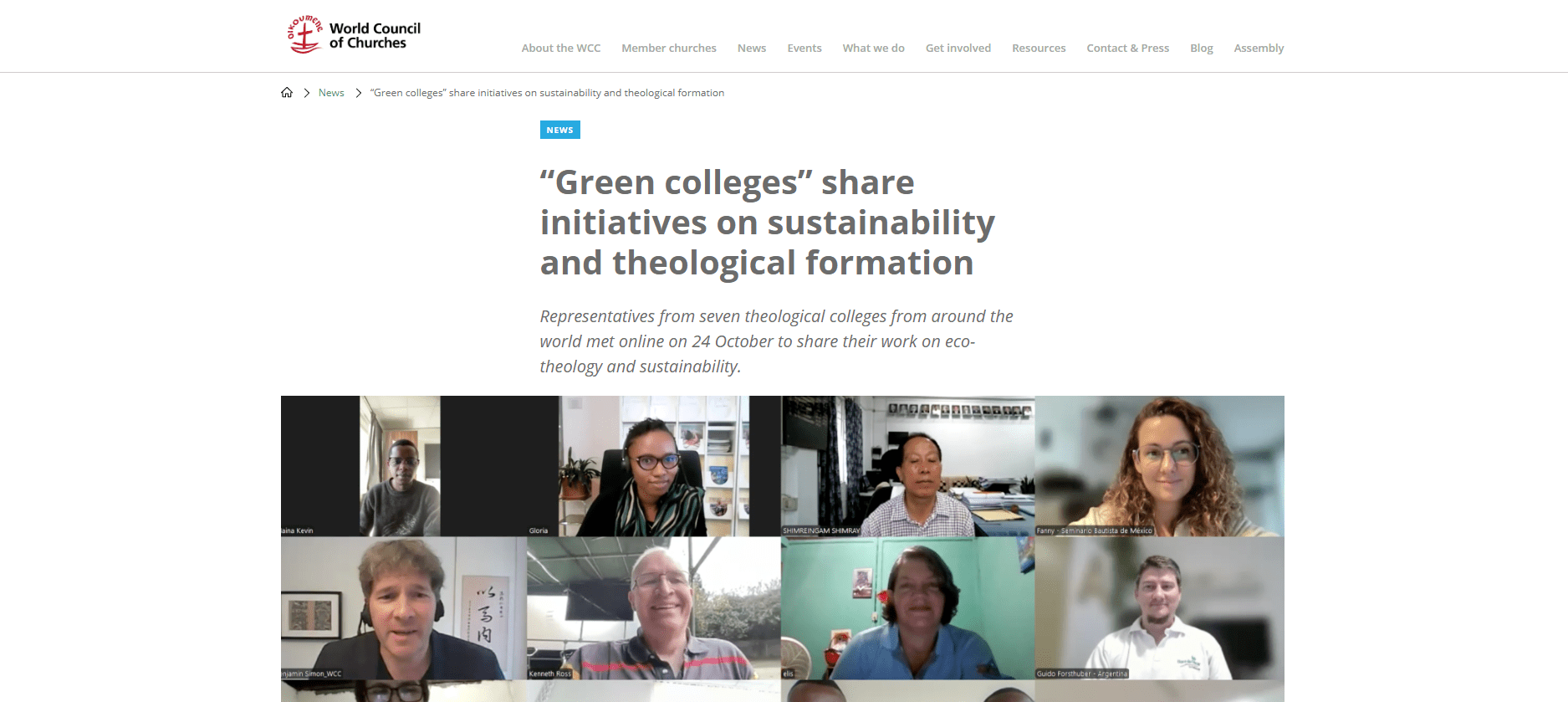 "Green colleges" share initiatives on sustainability and theological formation