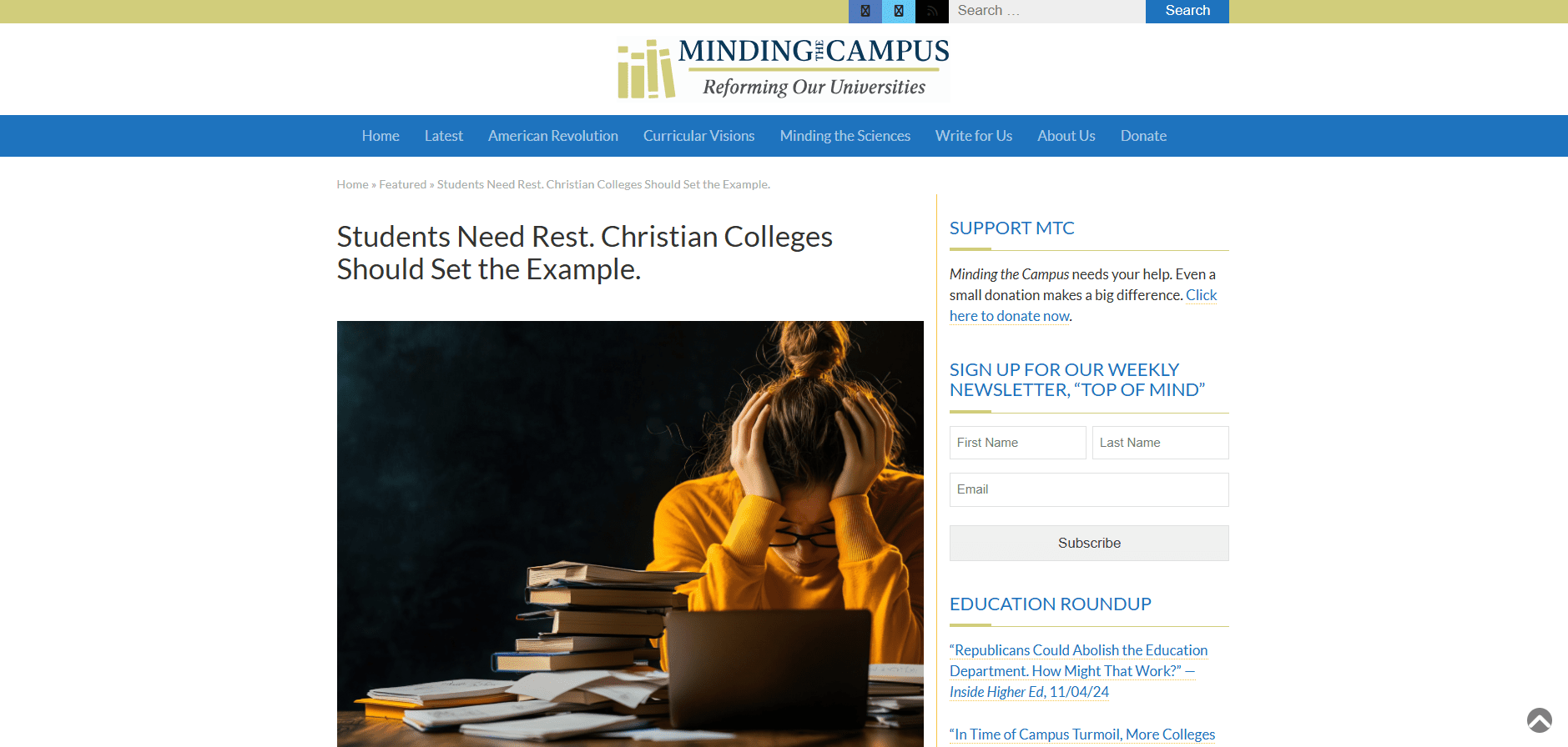 Students Need Rest. Christian Colleges Should Set the Example.