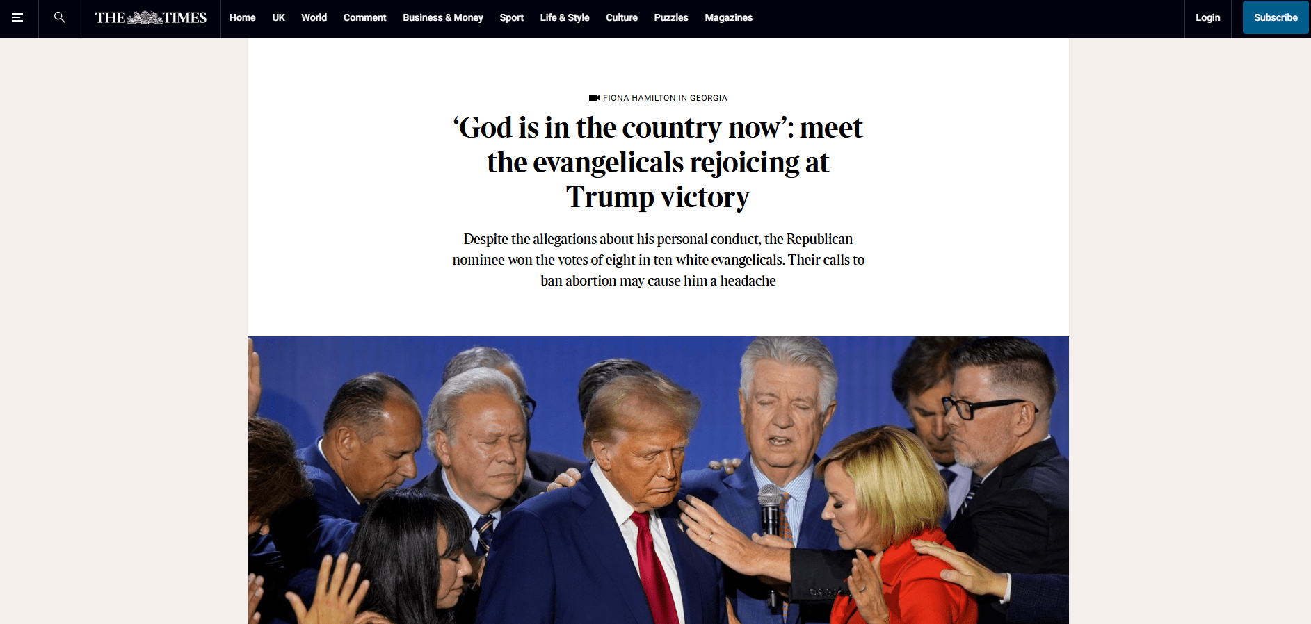 'God is in the country now': meet the evangelicals rejoicing at Trump victory