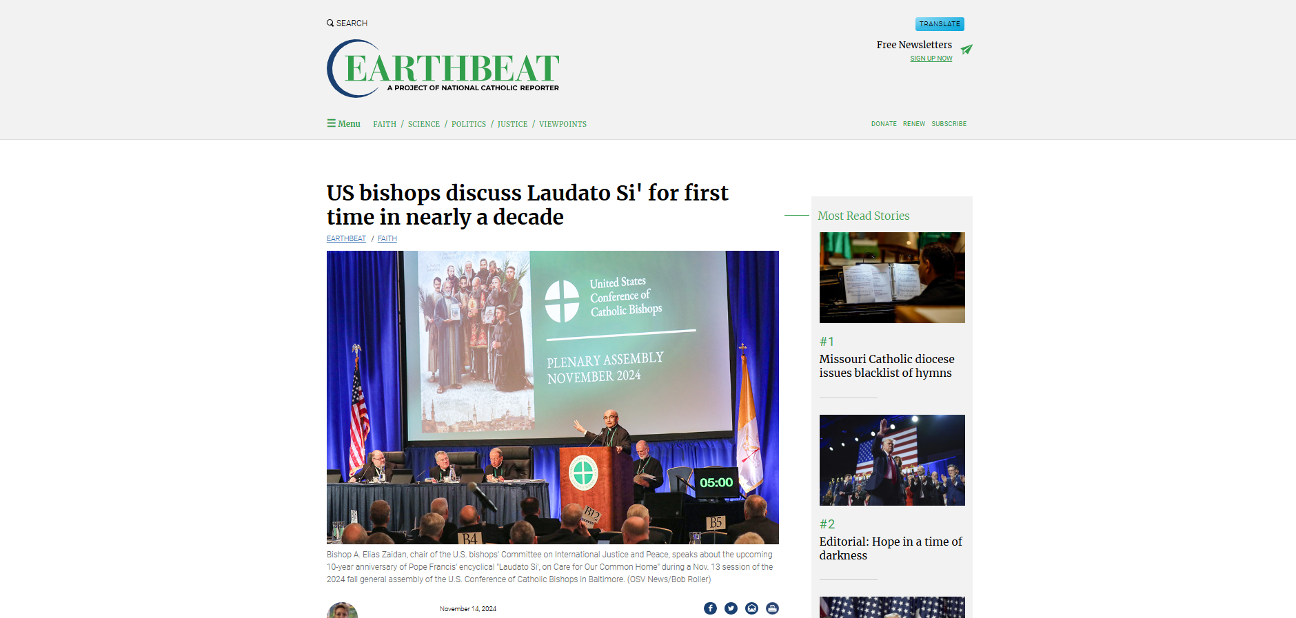 US bishops discuss Laudato Si' for first time in nearly a decade