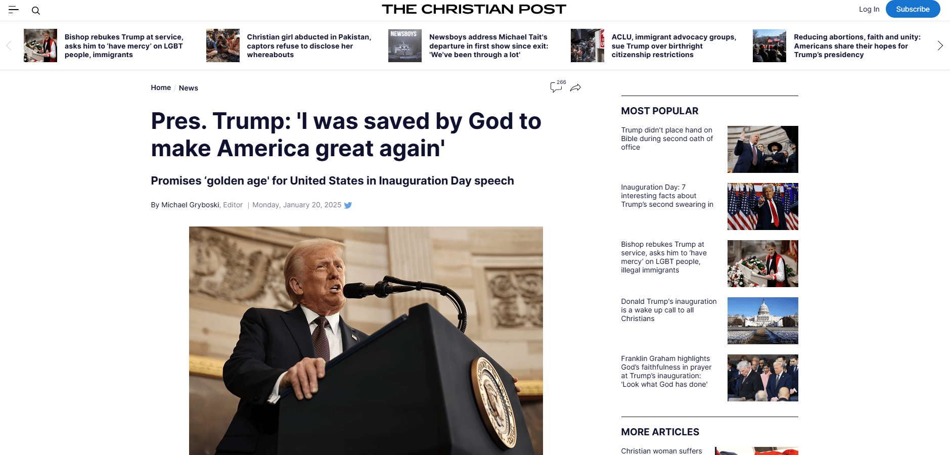 Pres. Trump: 'I was saved by God to make America great again'