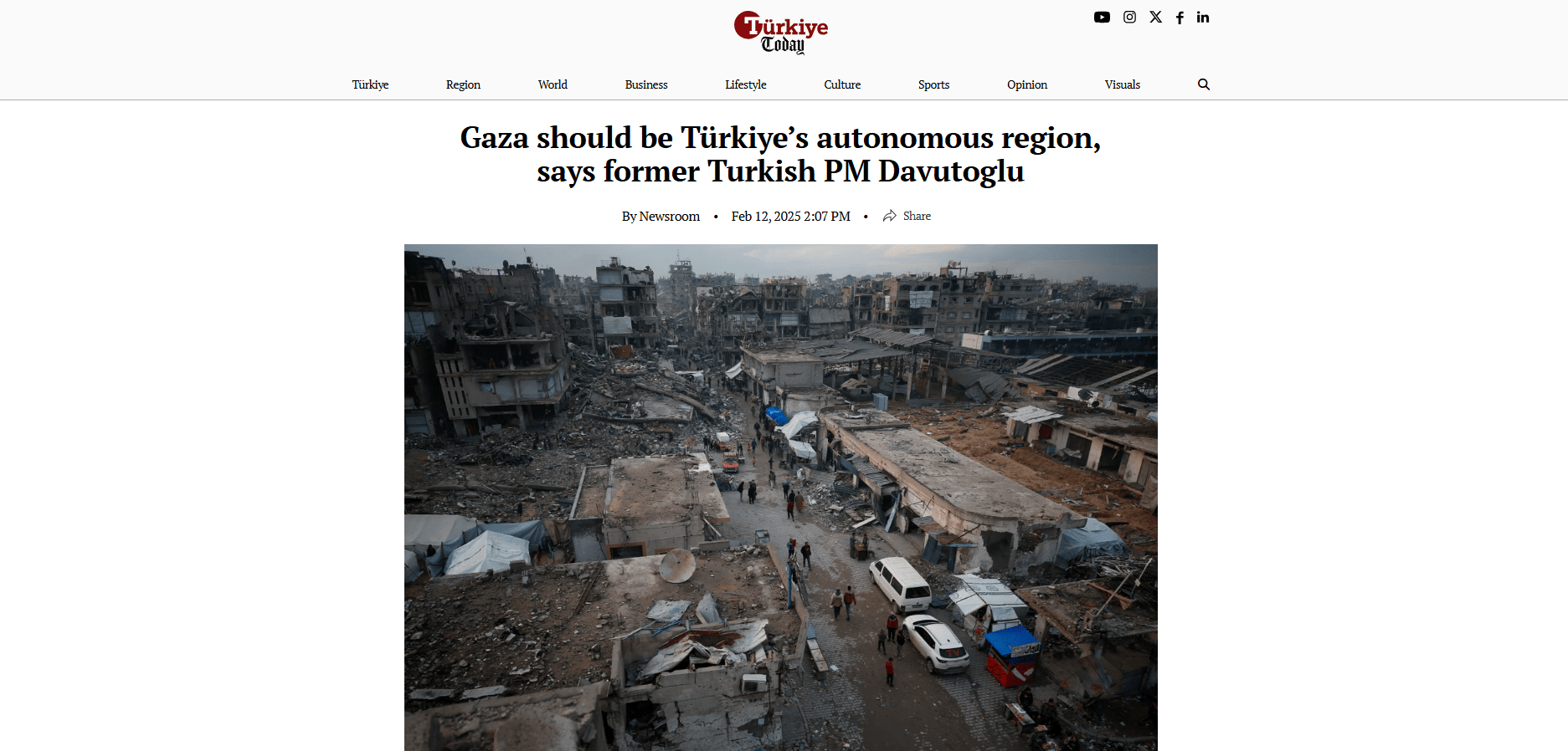 Gaza should be Türkiye's autonomous region, says former Turkish PM Davutoglu - Türkiye Today