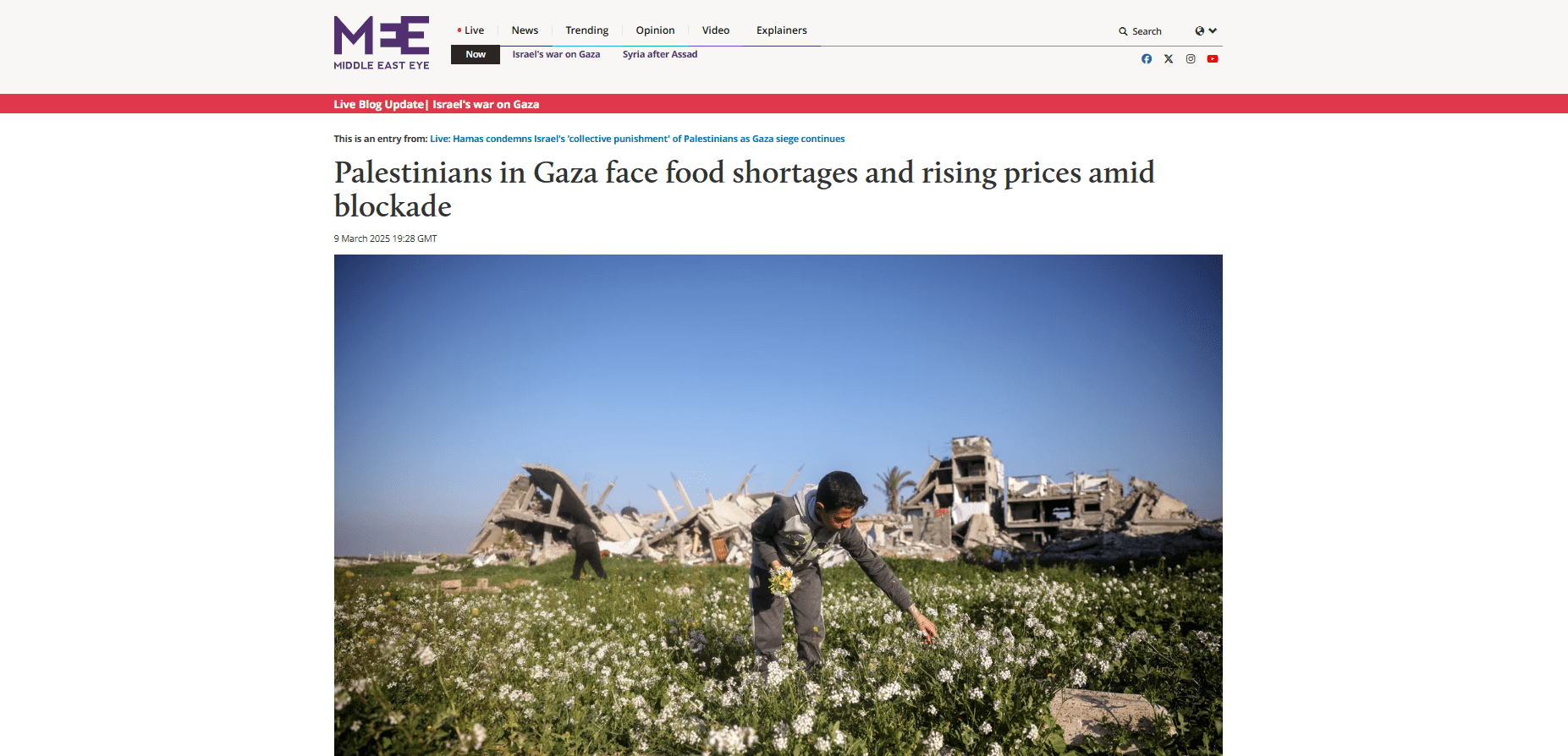 Palestinians in Gaza face food shortages and rising prices amid blockade