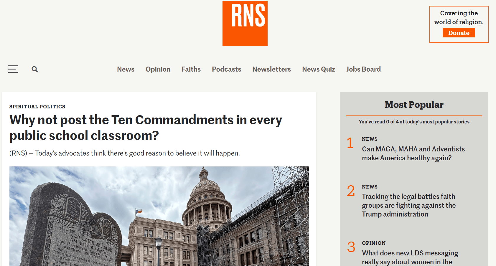 Why not post the Ten Commandments in every public school classroom?