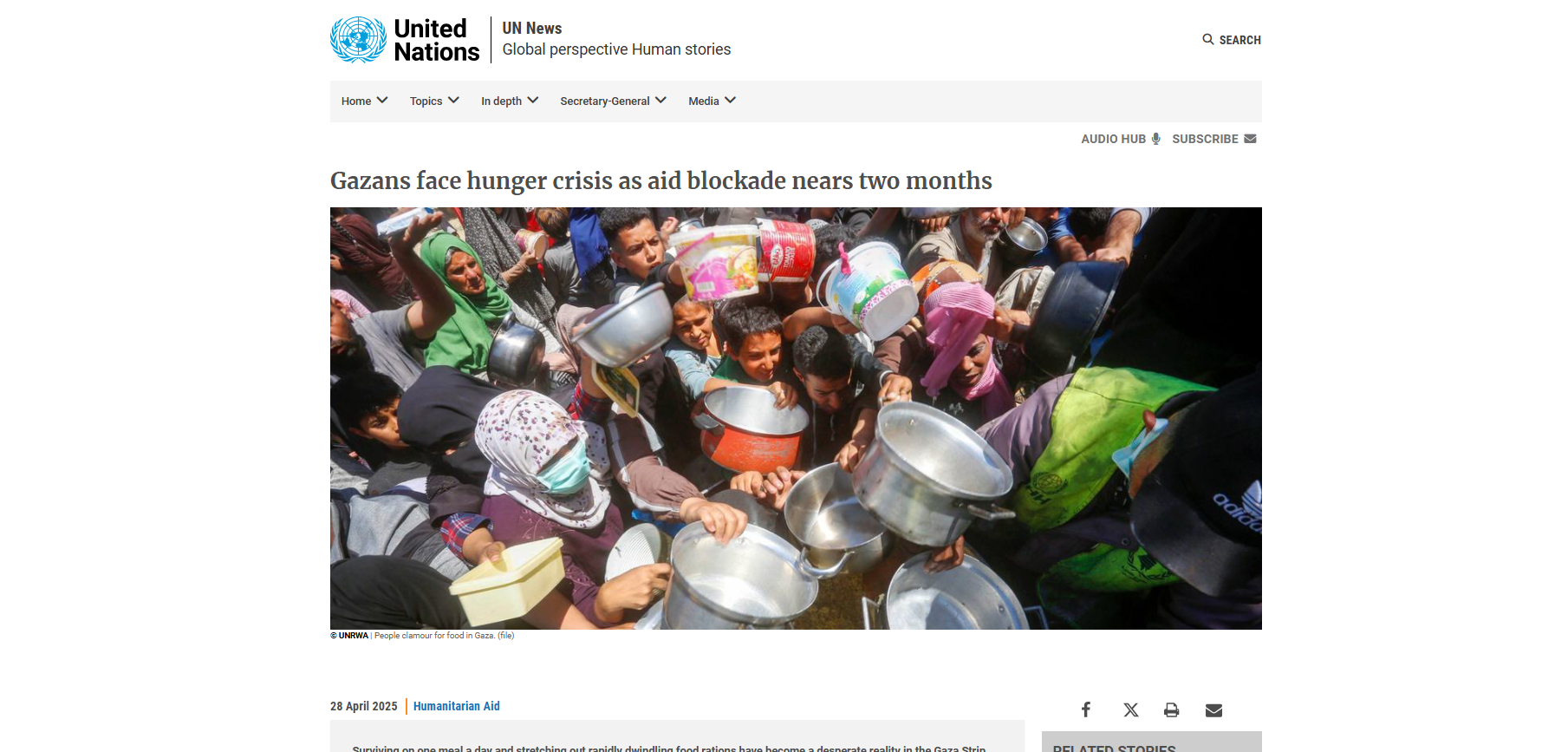 Gazans face hunger crisis as aid blockade nears two months