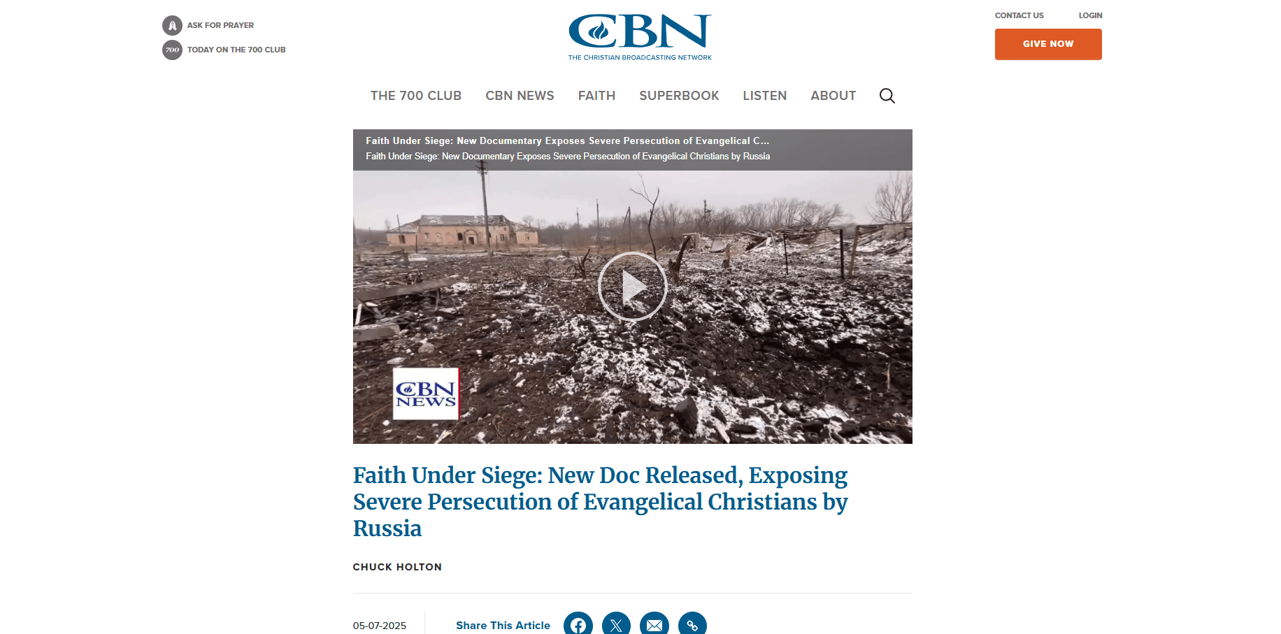 Faith Under Siege: New Doc Released, Exposing Severe Persecution of Evangelical Christians by Russia