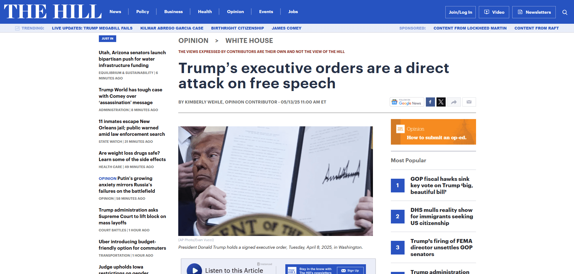 Trump's executive orders are a direct attack on free speech